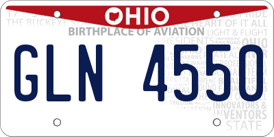 OH license plate GLN4550