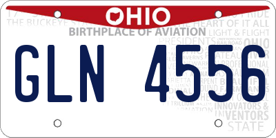 OH license plate GLN4556