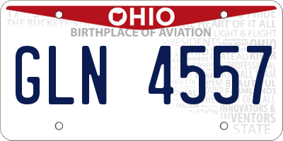 OH license plate GLN4557