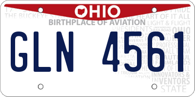OH license plate GLN4561