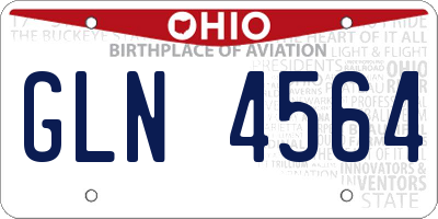 OH license plate GLN4564