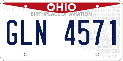 OH license plate GLN4571