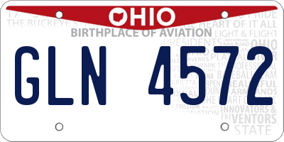 OH license plate GLN4572