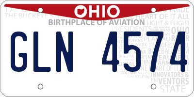 OH license plate GLN4574