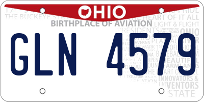 OH license plate GLN4579