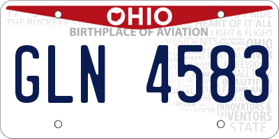 OH license plate GLN4583