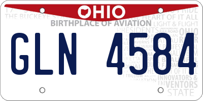 OH license plate GLN4584