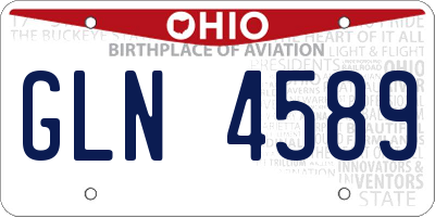 OH license plate GLN4589