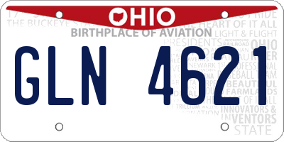 OH license plate GLN4621