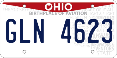 OH license plate GLN4623