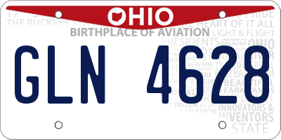 OH license plate GLN4628
