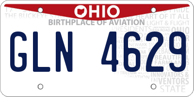 OH license plate GLN4629