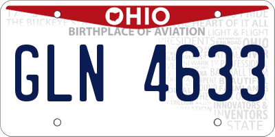 OH license plate GLN4633