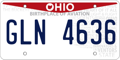 OH license plate GLN4636