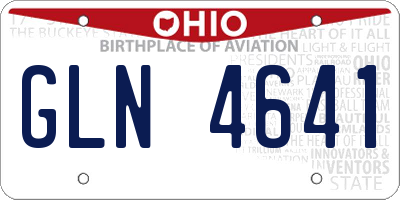 OH license plate GLN4641