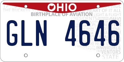 OH license plate GLN4646