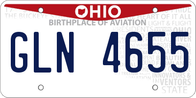 OH license plate GLN4655
