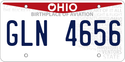 OH license plate GLN4656