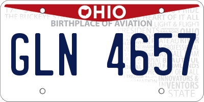 OH license plate GLN4657