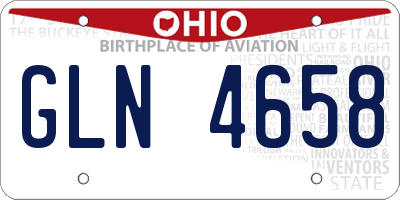 OH license plate GLN4658