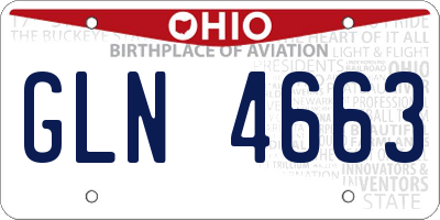 OH license plate GLN4663