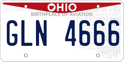 OH license plate GLN4666