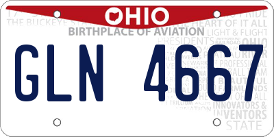 OH license plate GLN4667