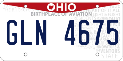 OH license plate GLN4675
