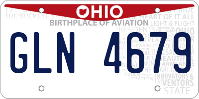 OH license plate GLN4679