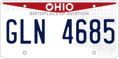 OH license plate GLN4685