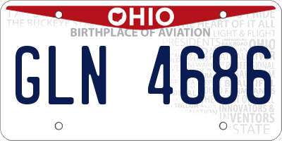 OH license plate GLN4686