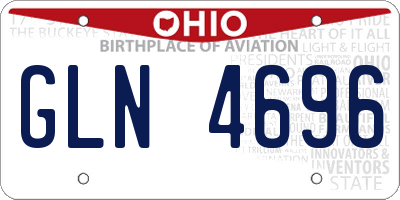 OH license plate GLN4696