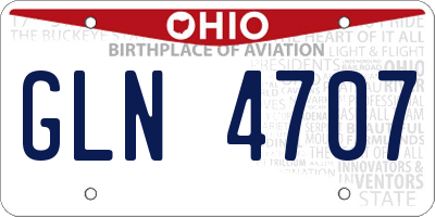 OH license plate GLN4707