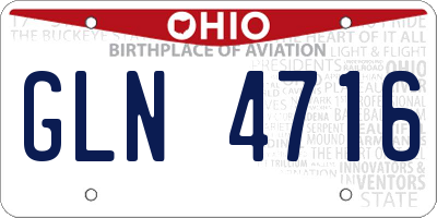OH license plate GLN4716