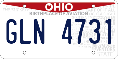 OH license plate GLN4731