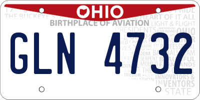 OH license plate GLN4732