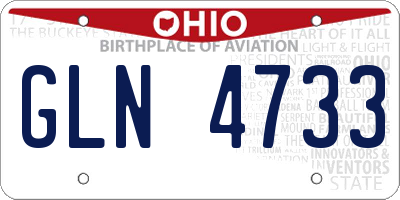 OH license plate GLN4733