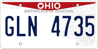 OH license plate GLN4735