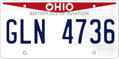 OH license plate GLN4736