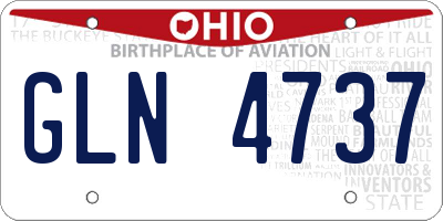 OH license plate GLN4737