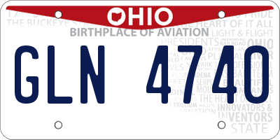 OH license plate GLN4740