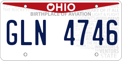 OH license plate GLN4746