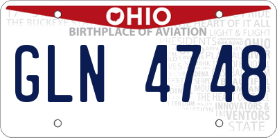 OH license plate GLN4748