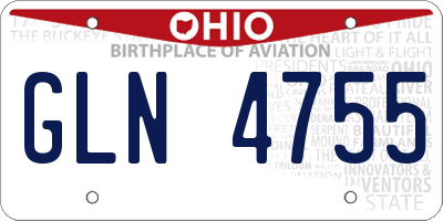 OH license plate GLN4755