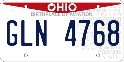 OH license plate GLN4768