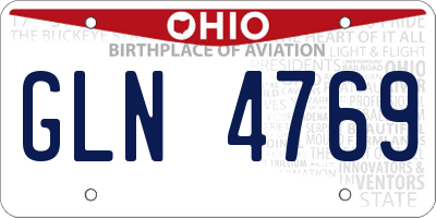OH license plate GLN4769