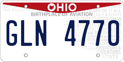 OH license plate GLN4770