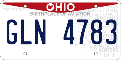 OH license plate GLN4783