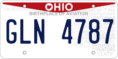 OH license plate GLN4787