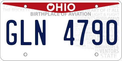 OH license plate GLN4790
